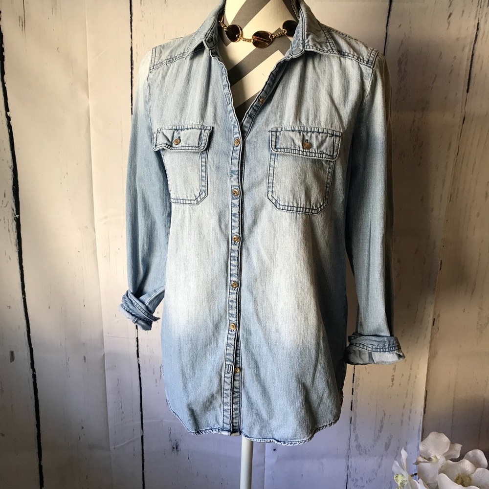 Rubbish Chambray Button Down Shirt Size S